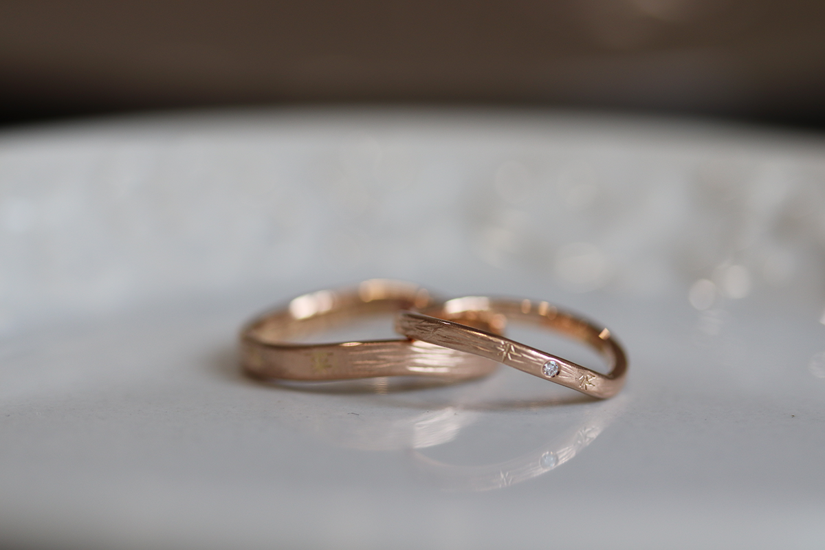 KOBO K18 Rose Gold Handmade Wedding Rings