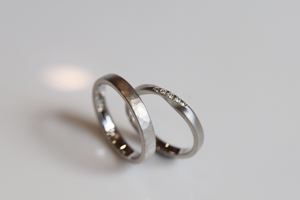 KOBO PT950 Handmade Wedding Rings