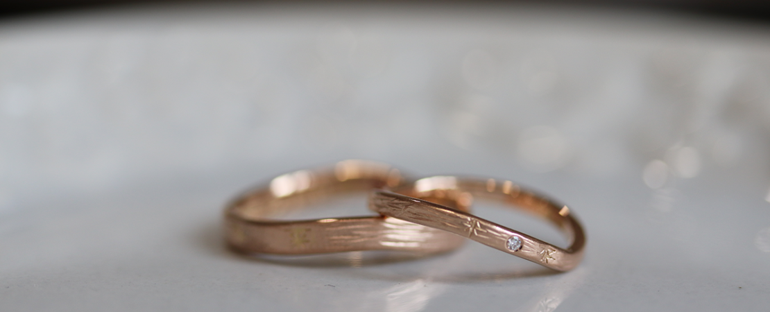 KOBO K18 Rose Gold Handmade Wedding Rings